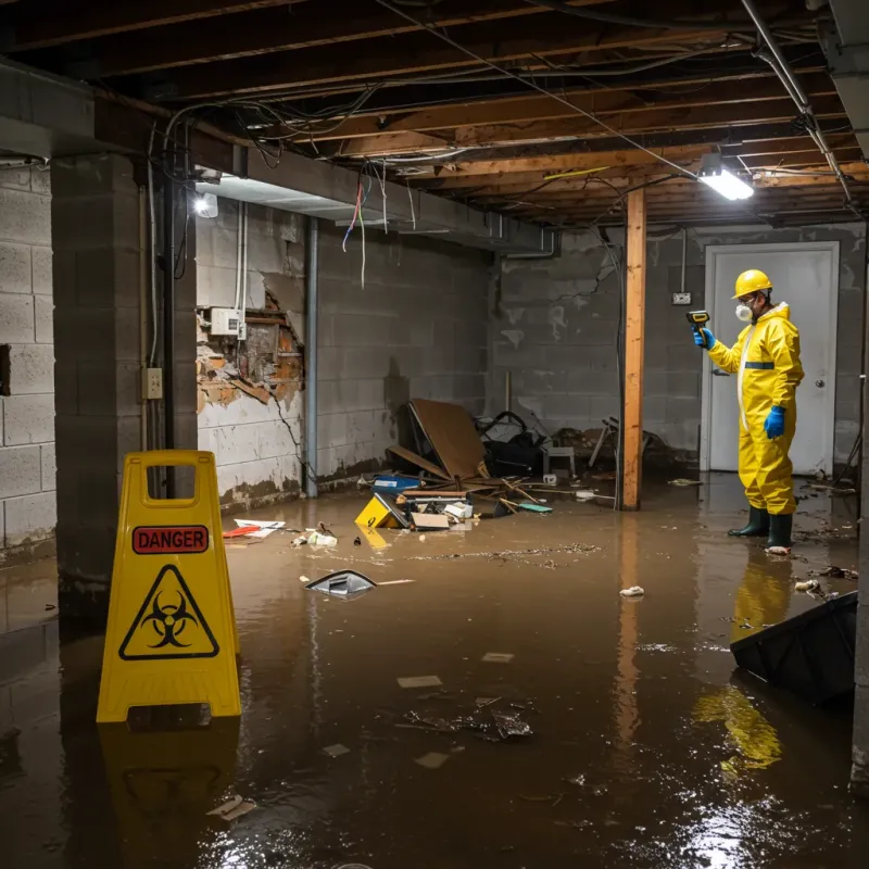 Flooded Basement Electrical Hazard in Royal Pines, NC Property